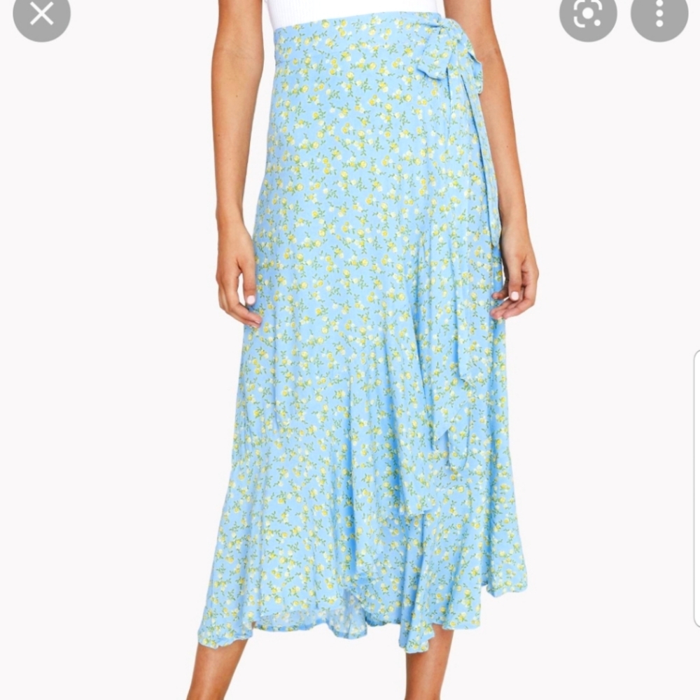 Faithfull the Brand Blue and Yellow Maxi Skirt